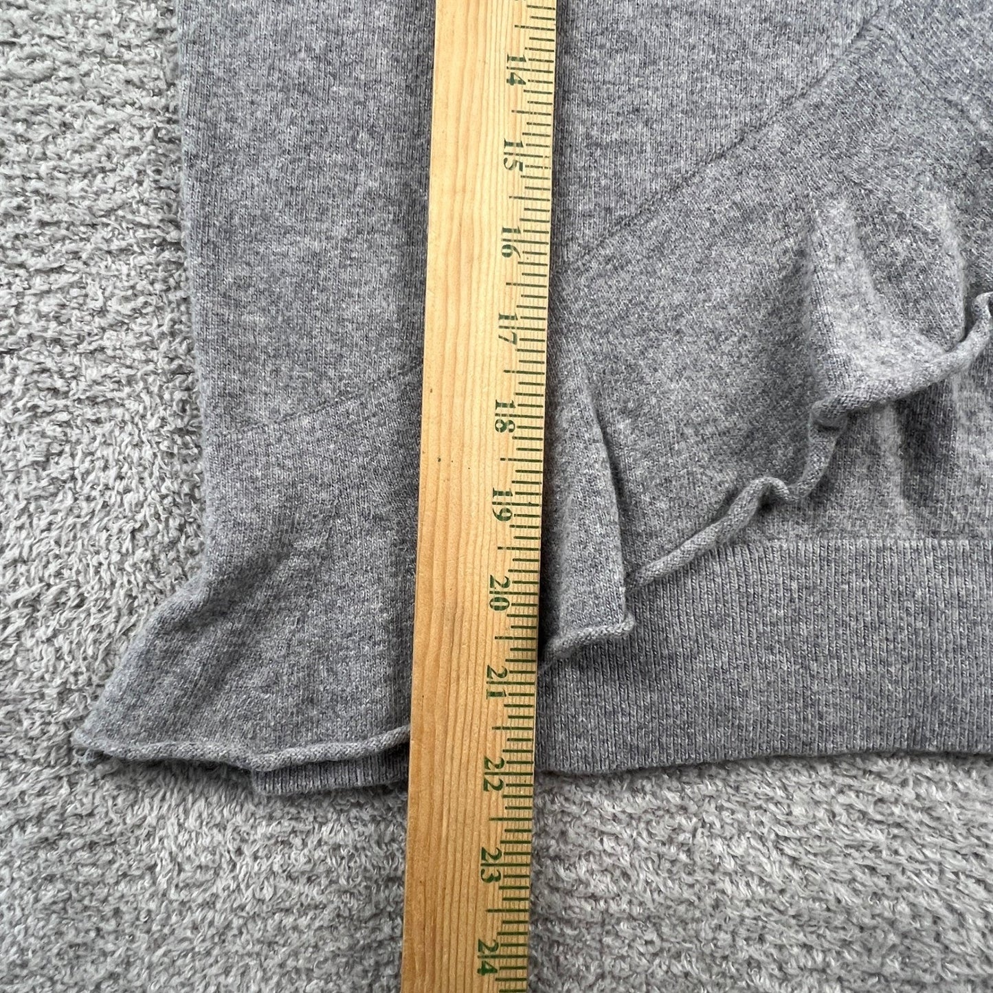 J.Crew Mercantile Women's Crew Neck Sweater Small Gray Ruffle Front Wool Blend
