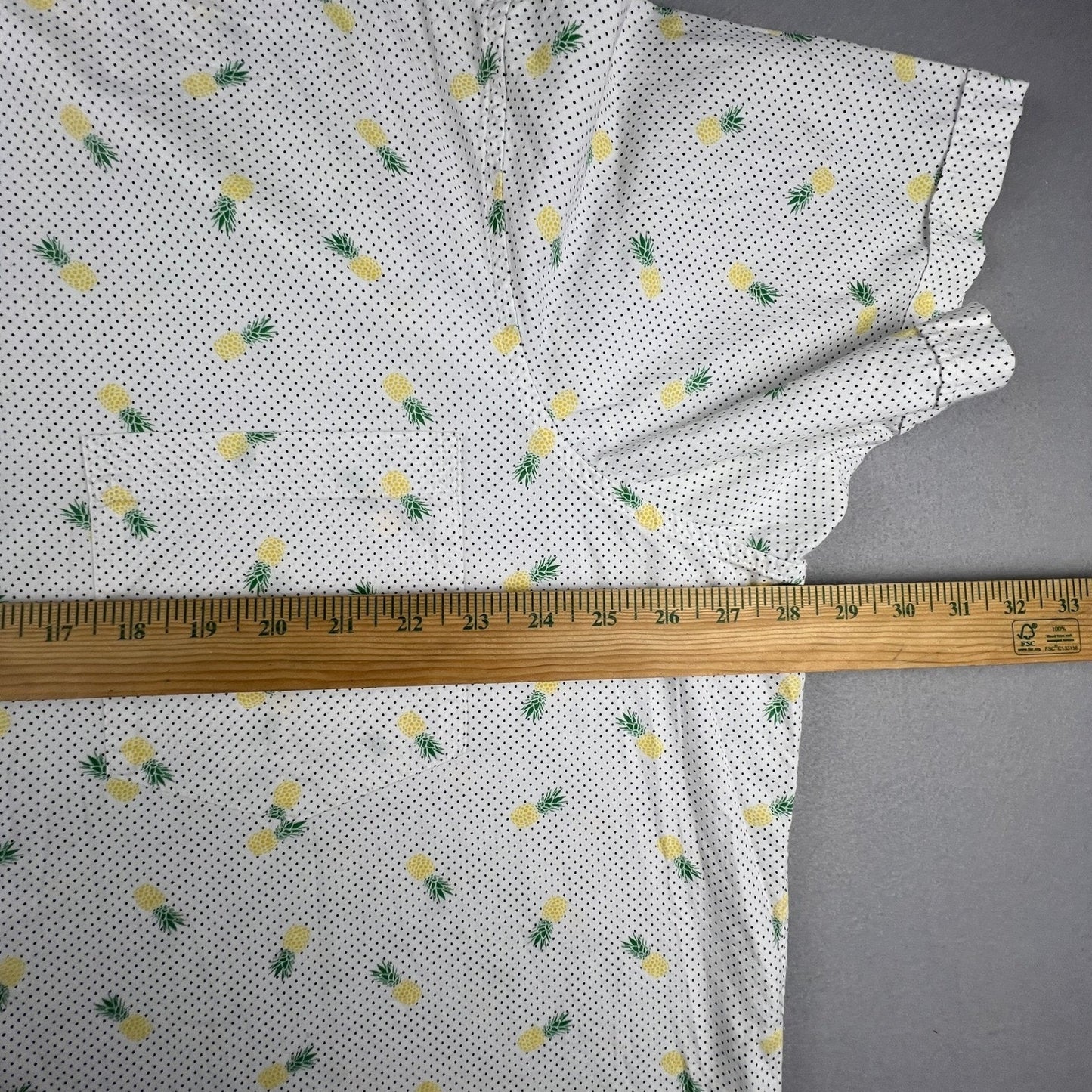 Tropical Button Down Shirt Mens 3XL Tall Pineapple Polka Dot Casual Apt. 9