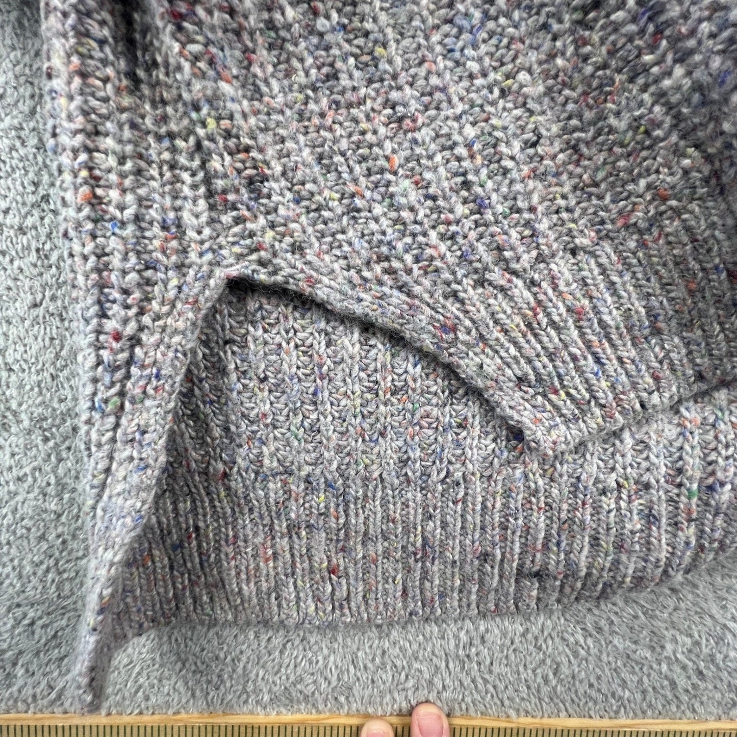 Madewell Womens Turtleneck Sweater Grey Confetti Marl Silk Wool Blend Comfy Cozy