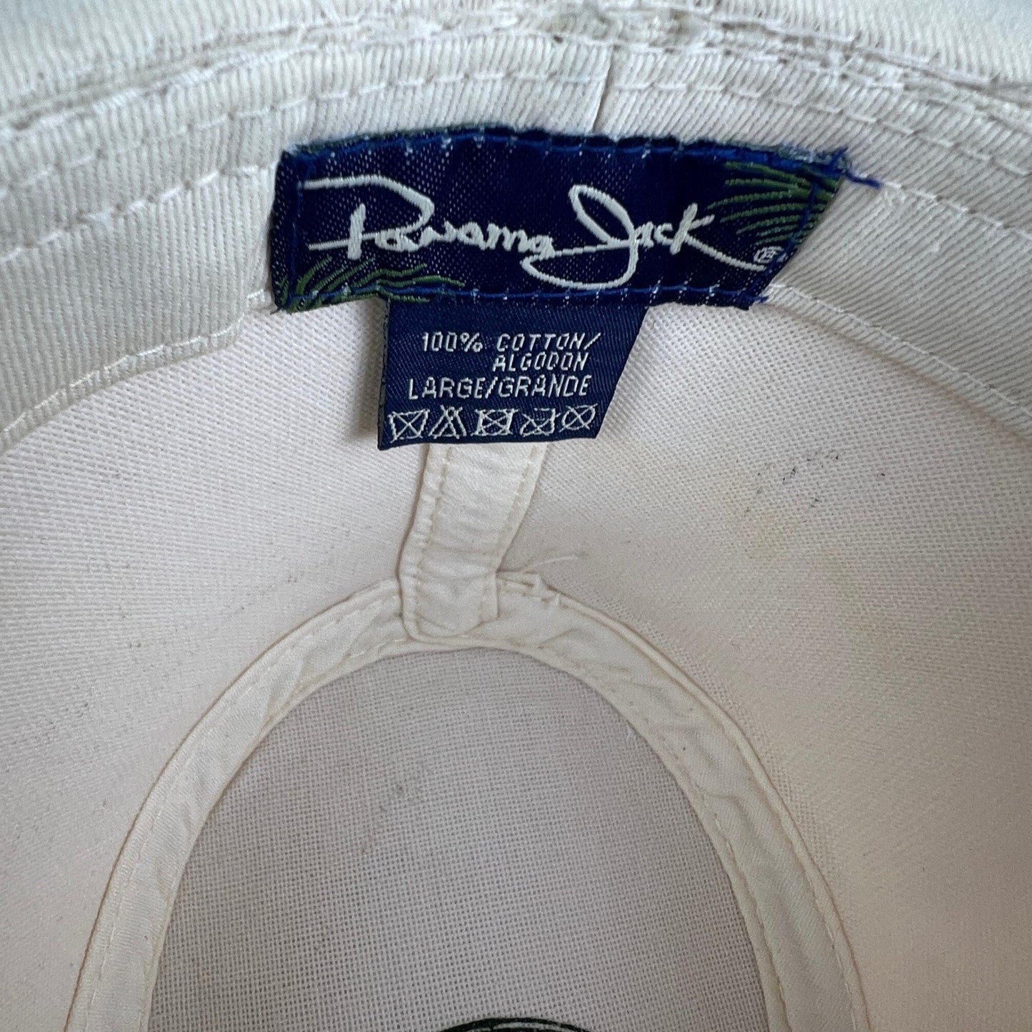 Panama Jack Safari Hat Mens Large Cream Cotton Canvas Outdoor Hiking Outback Sun