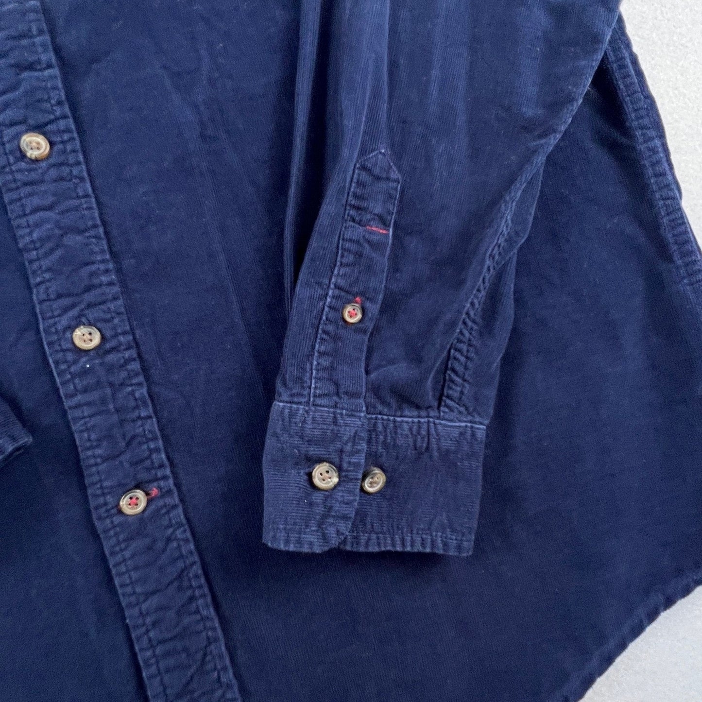 Club Room Corduroy Shirt Mens L Navy Blue Button Down Long Sleeve Casual Classic