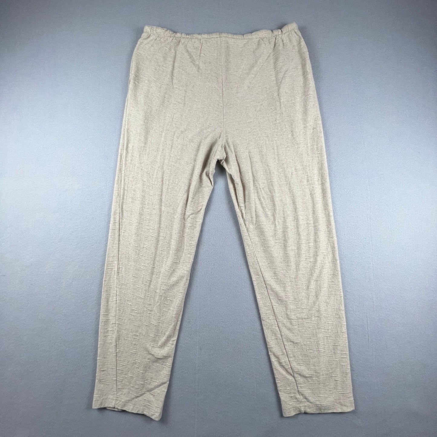Linen Pants Womens Large Beige Cotton Ramie Drawstring Lounge Casual Summer