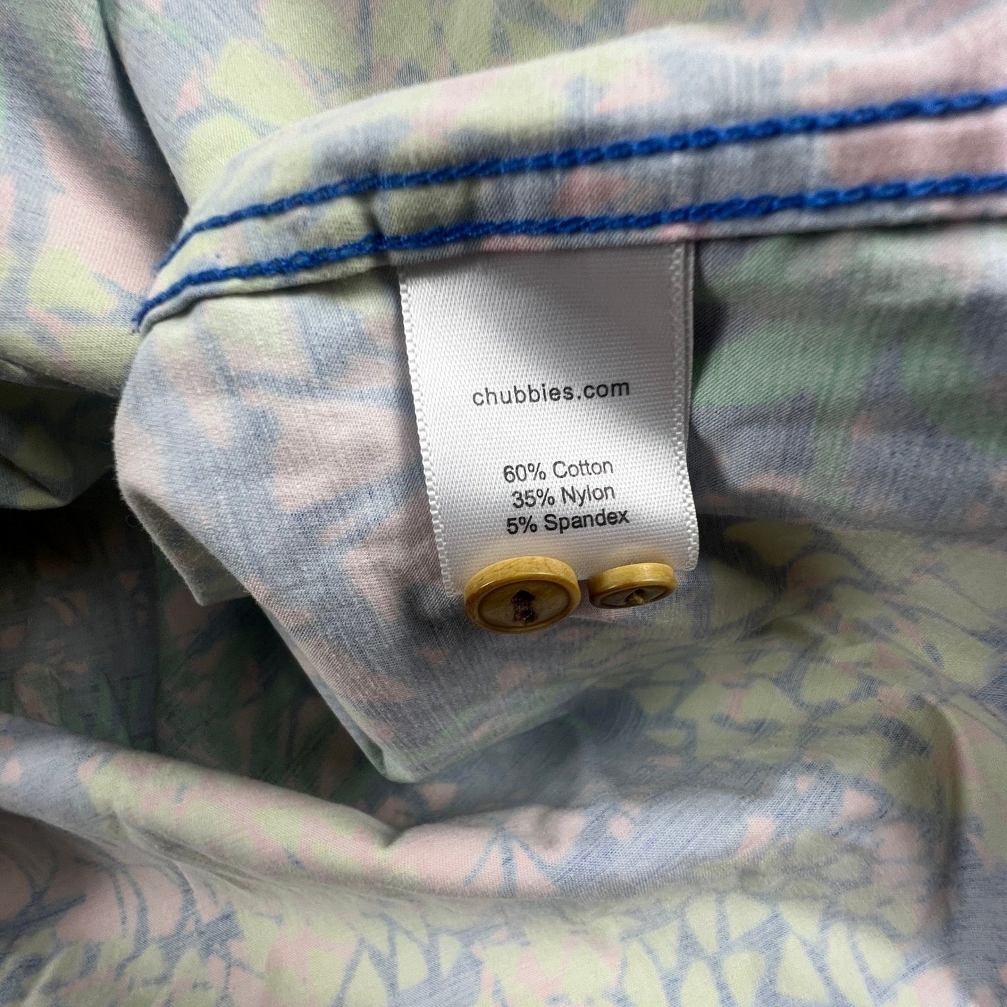 Chubbies Pineapple Shirt Mens XXL Blue Pink Short Sleeve Popover Tropical Summer