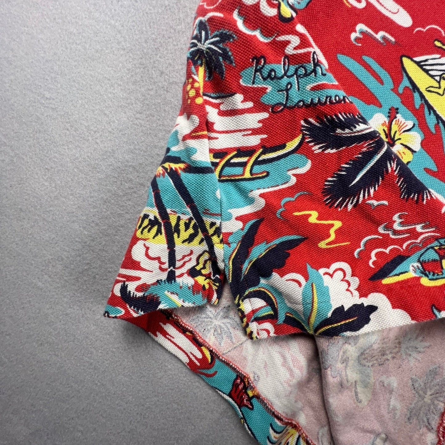 Polo Ralph Lauren Polo Shirt Mens XXL Red Aloha Tropical Hawaiian Classic Fit