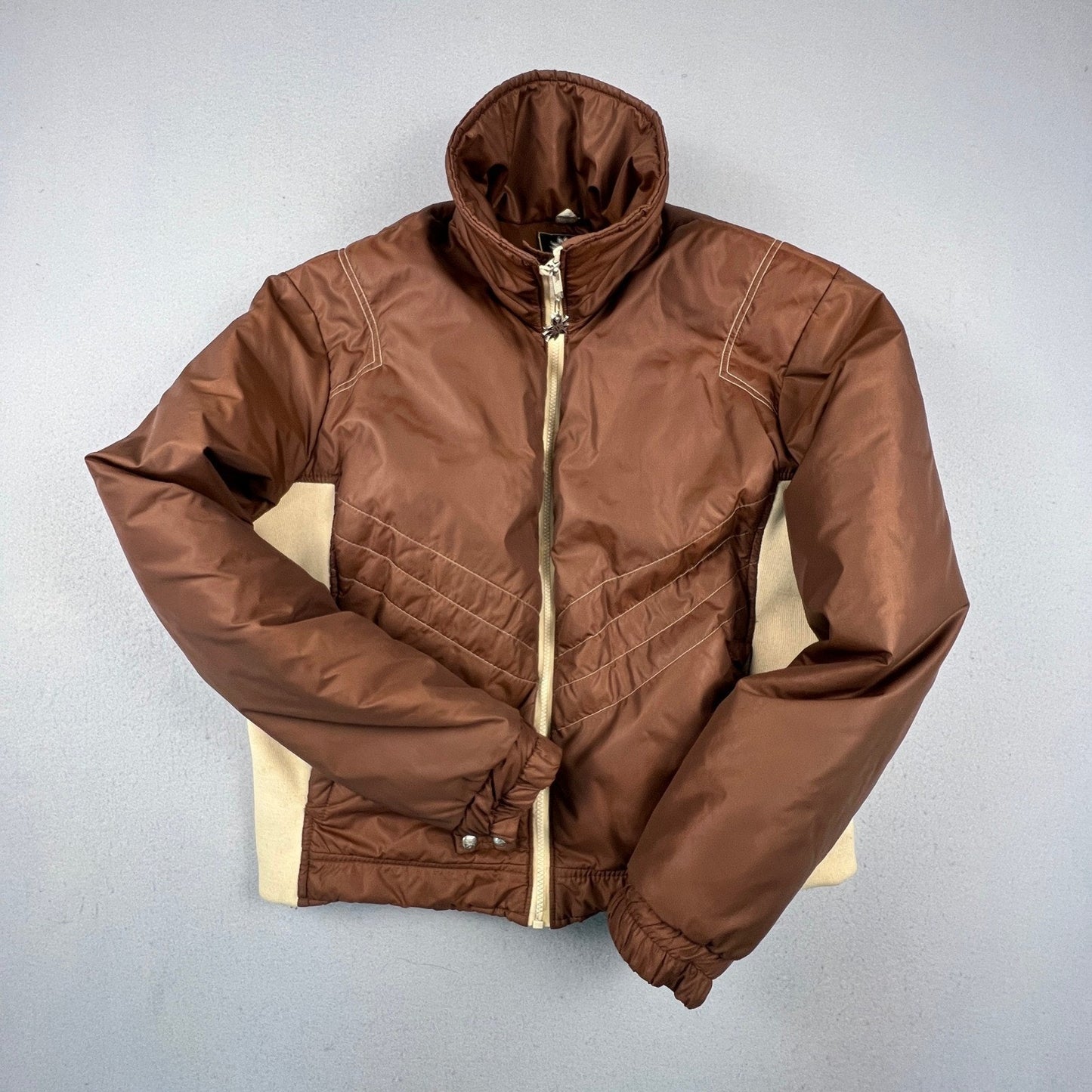 VTG Alpine Designs Goose Down Puffer Jacket XL Brown USA Made Ski Coat RARE Warm
