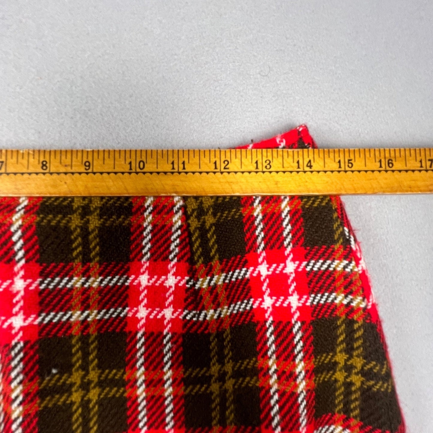 Vintage Plaid Skirt Set Womens Medium Red Brown Vest Mini Skirt Mod Academic