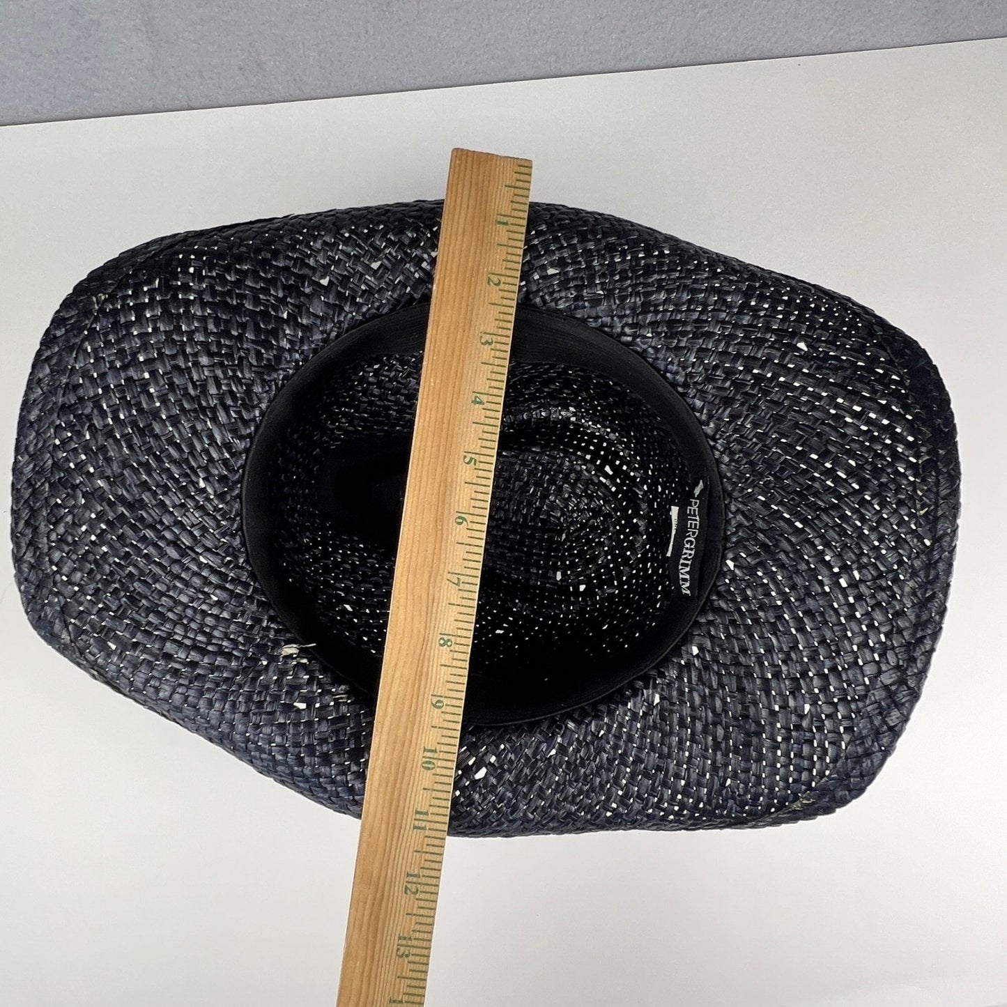 Peter Grimm Cowboy Hat Unisex OS Black Woven Straw Studded Band Western Festival