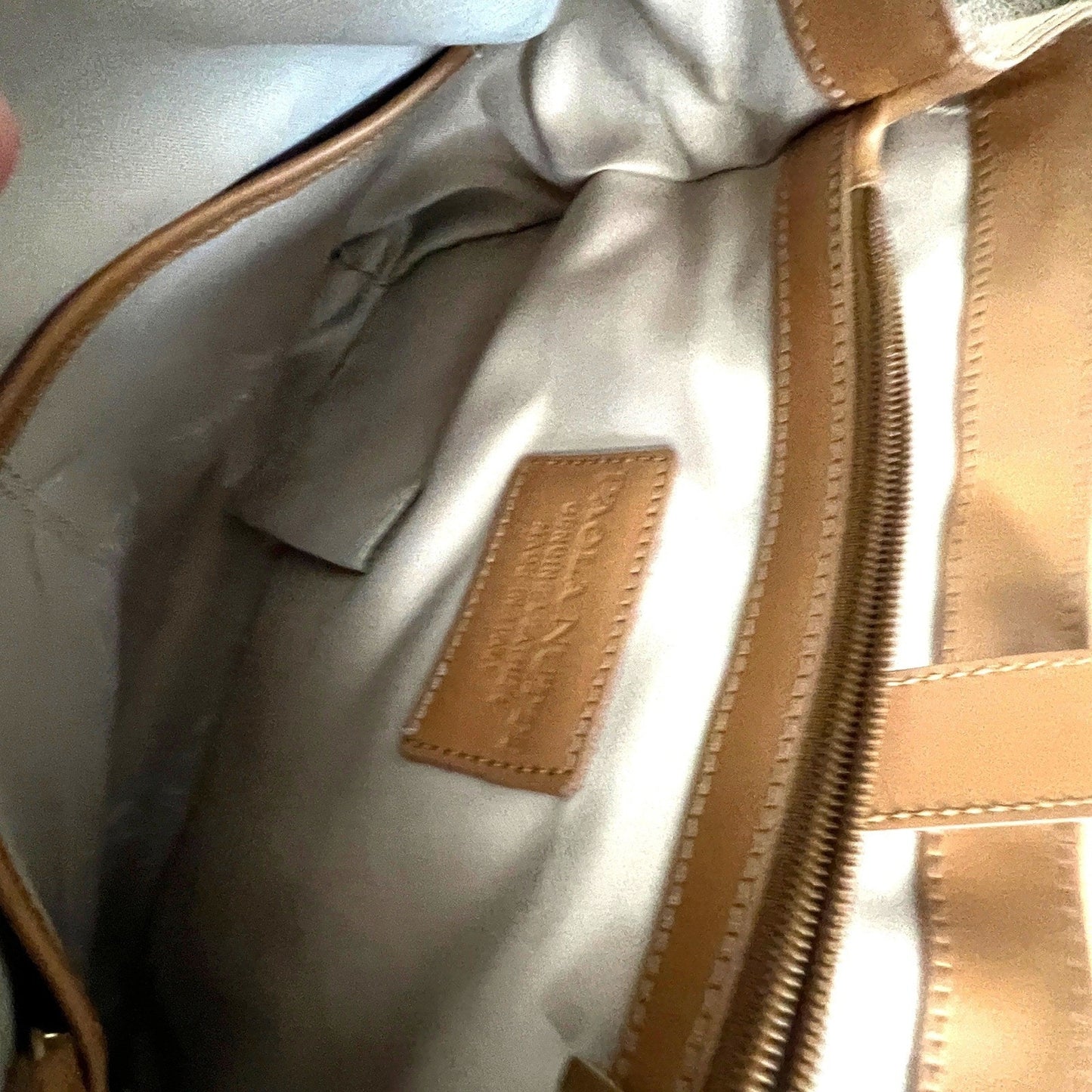Paola Nutti Purse Bag Womens Large Tan Leather Made in Italy Elegant Boho