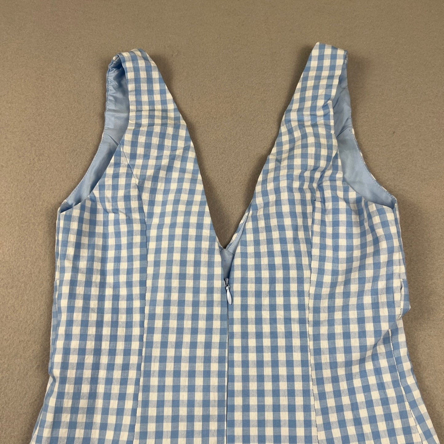 Princess Polly Mini Dress 2 Blue Gingham Pleated Hem Preppy Picnic Coquette