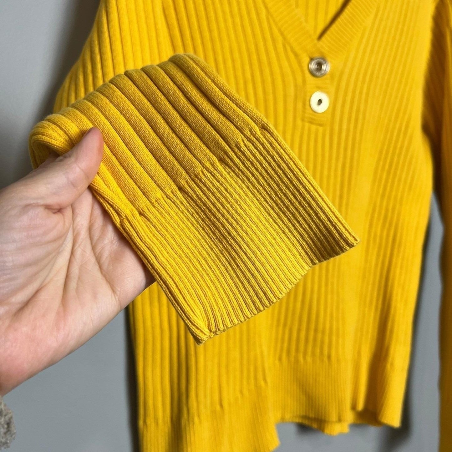 VTG Y2K Lauren Jeans Company Sweater Women's Extra Large Yellow Knit  80s Layer