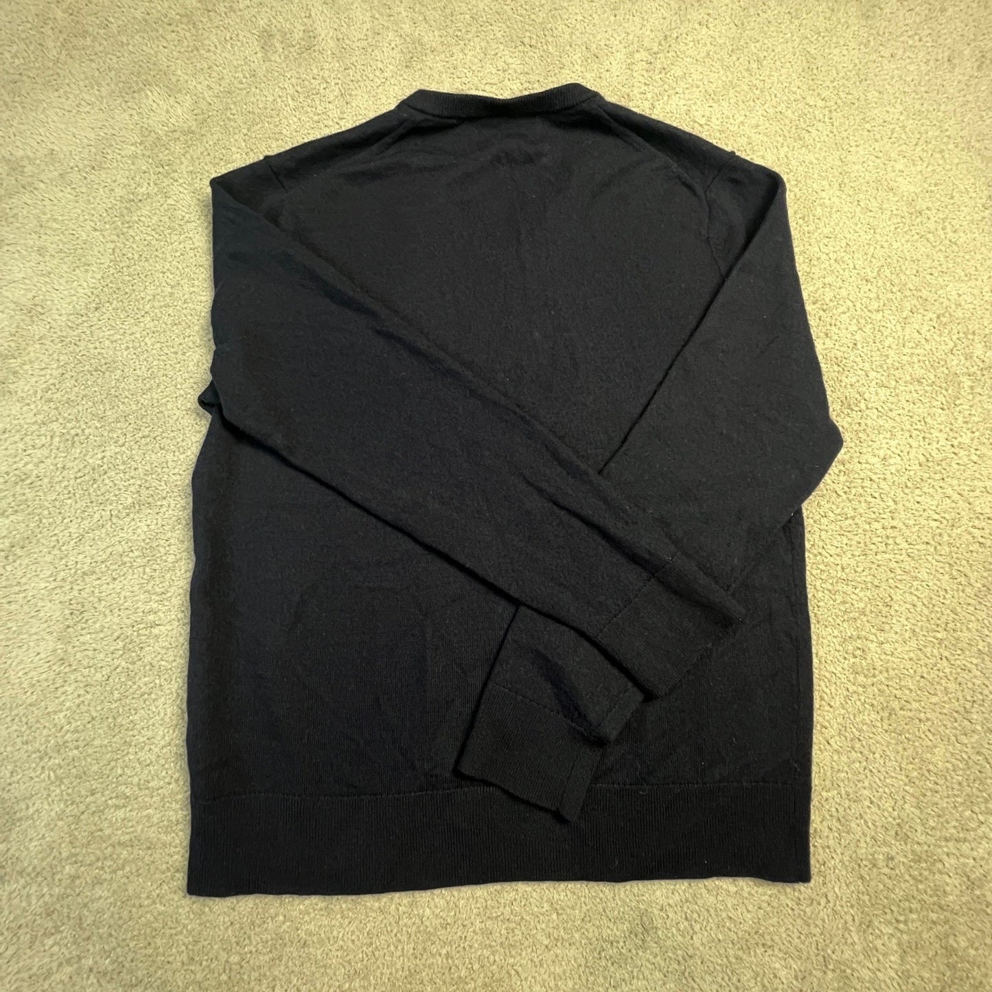 Banana Republic Italian Merino Wool V-Neck Sweater Mens Medium Navy Blue