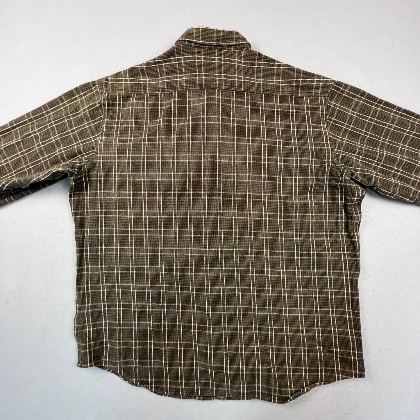 Five Brother Flannel Shirt Mens XL Green Brown Plaid Heavy Cotton Workwear Vtg