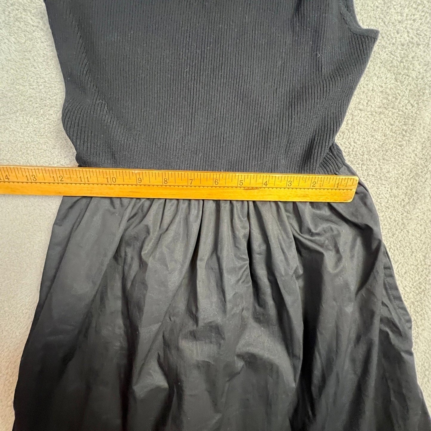 Black Ribbed Knit Maxi Dress Small Dark Academia Minimalist Heritage Classic