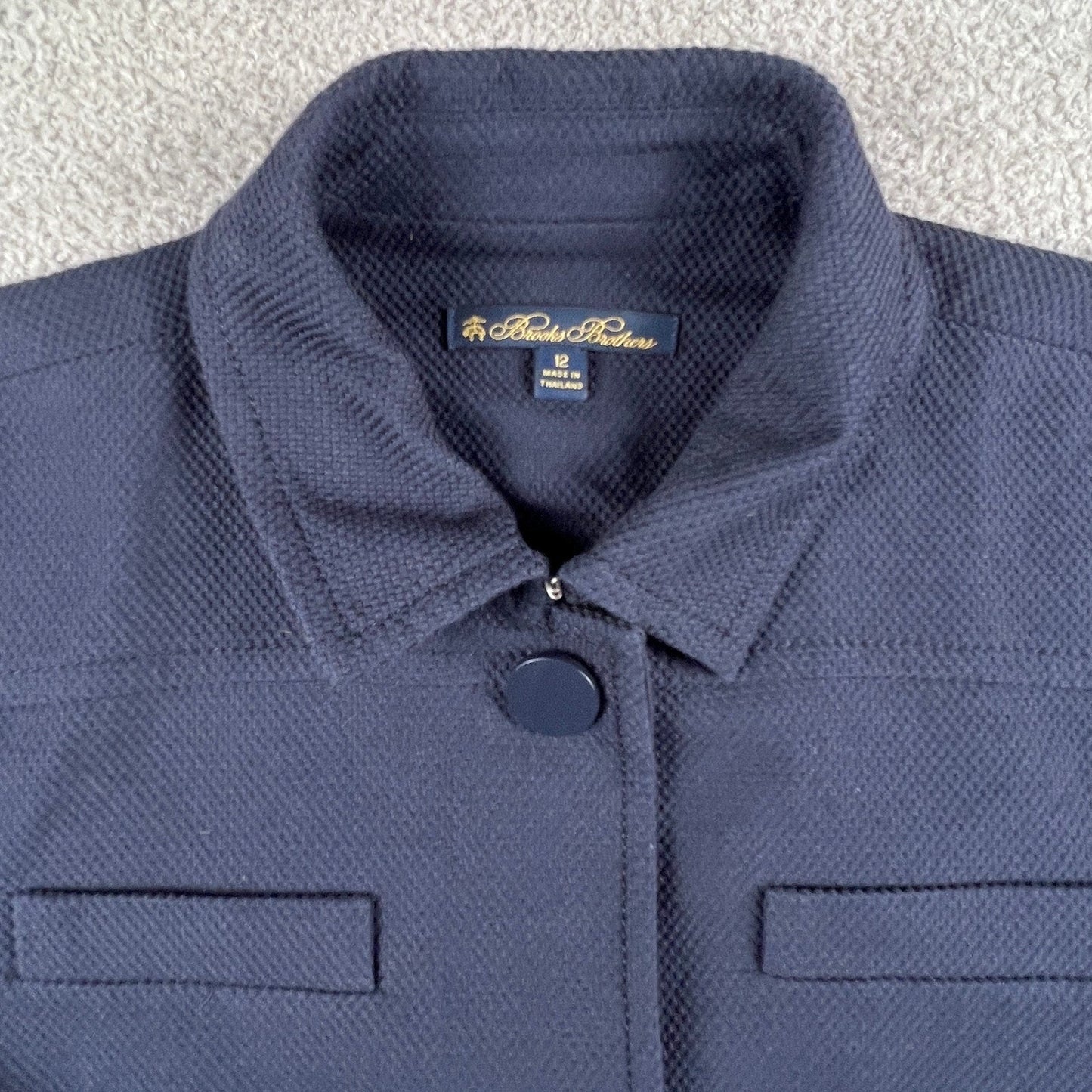 Brooks Brothers Cotton Jacket 12 Honeycomb Piqué Career Classic Chic Preppy