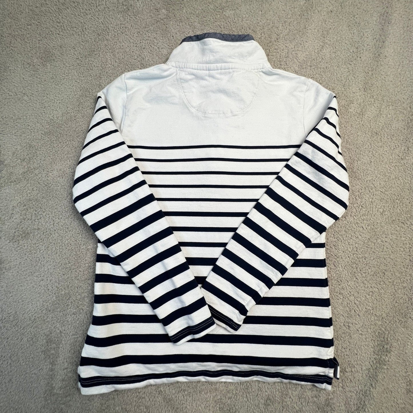 L.L. Bean Nautical Stripe Quarter Zip Pullover Sweatshirt XS