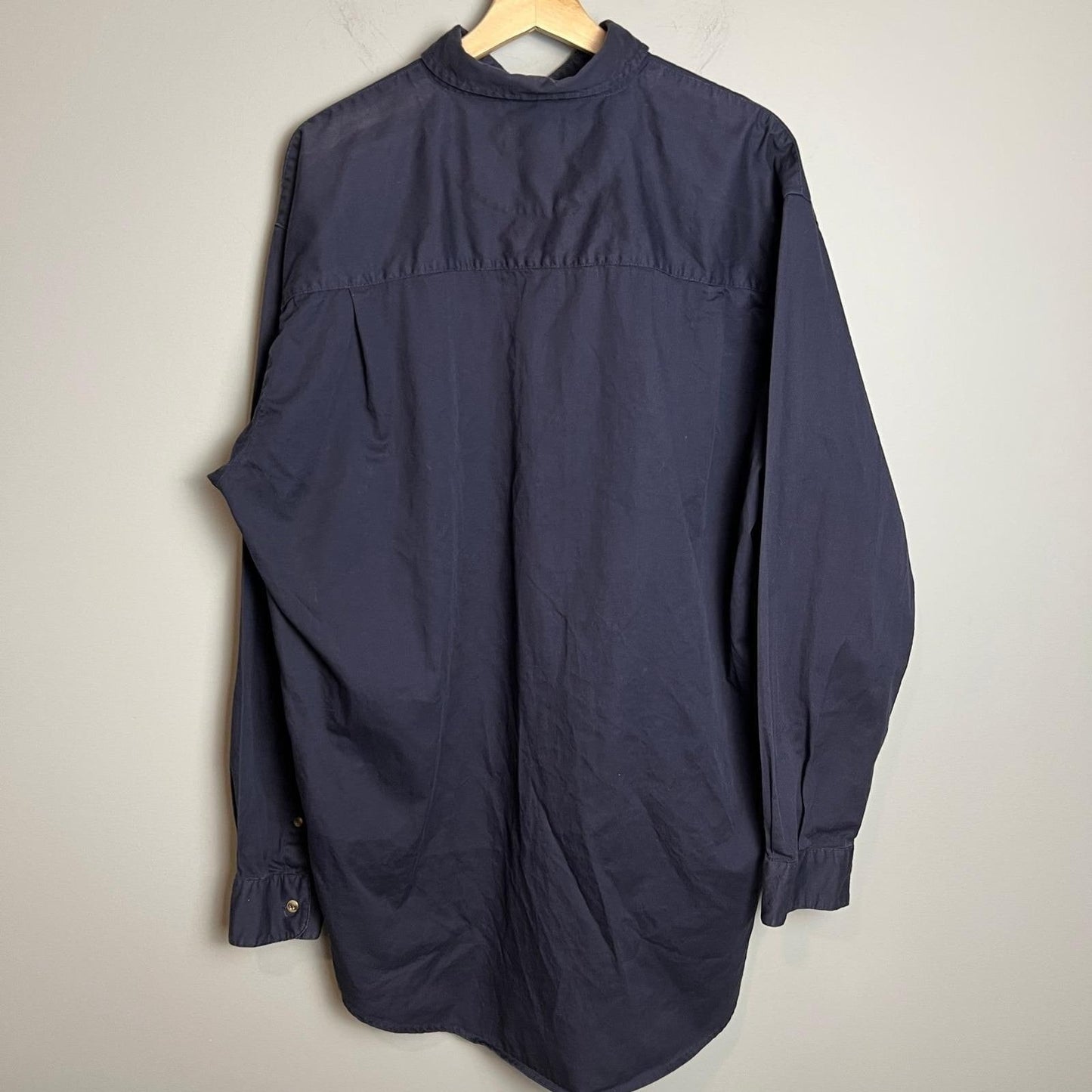 VTG Bugle Boy Long Sleeve Shirt Mens XLT Original Blue Button Down Cotton Y2K
