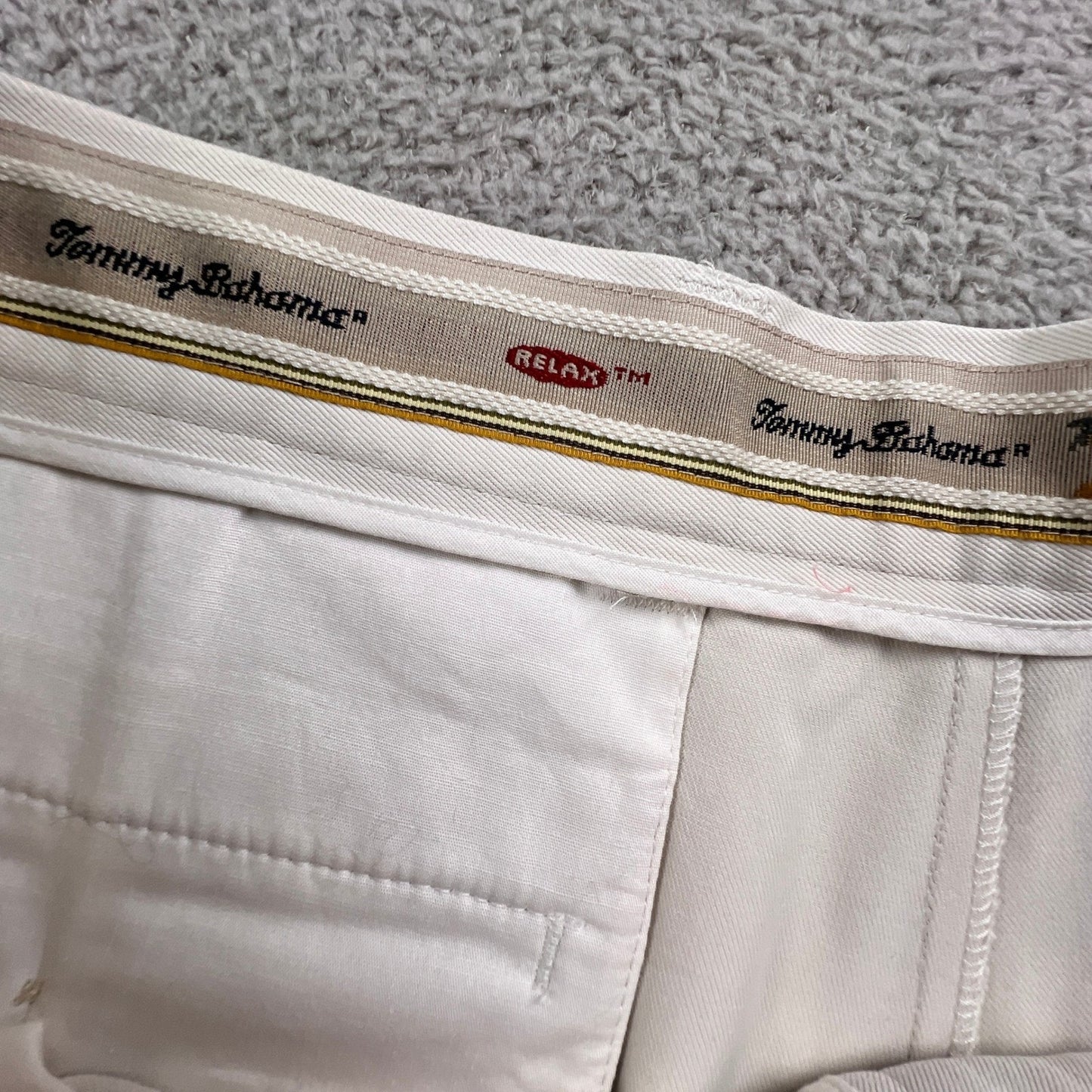 Tommy Bahama Silk Shorts Mens 36 White Relax Flat Front Tropical Beach Casual