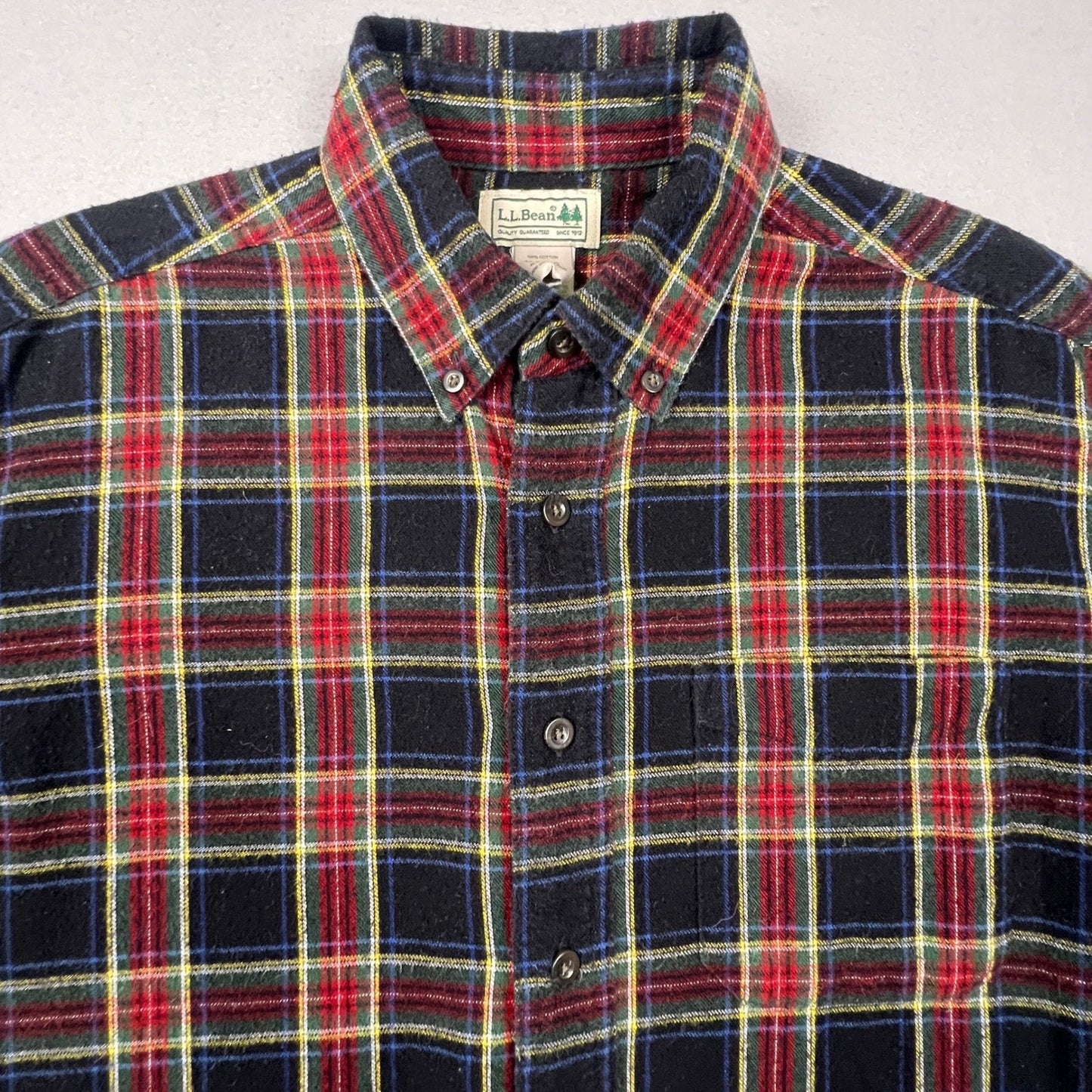 VTG L.L. Bean Flannel Shirt Mens Medium Regular Plaid Cotton Outdoor Casual