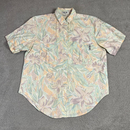 Vintage Cherokee Floral 90's Button-up Shirt Women's Pastel Size S Petites USA