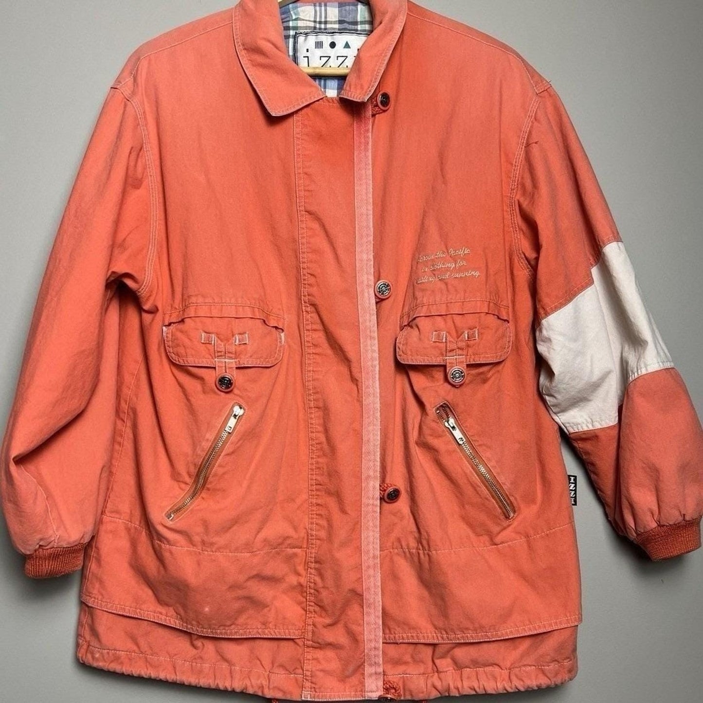 Vintage iZZi Utility Jacket Womens Medium Y2K Workwear Streetwear Plaid Lined