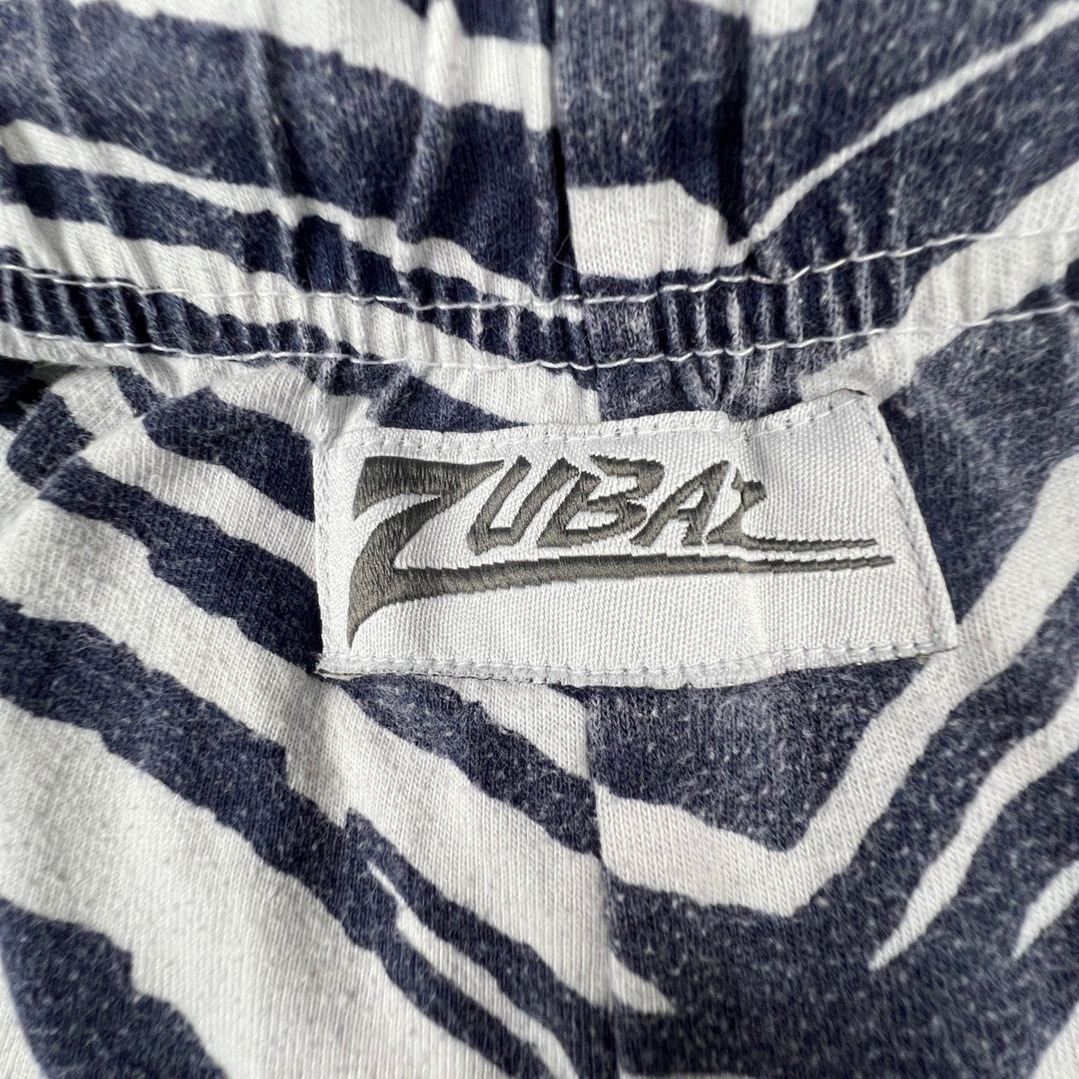 Zubaz Zebra Print Pants Mens Medium Black White Tapered Retro Loungewear Joggers