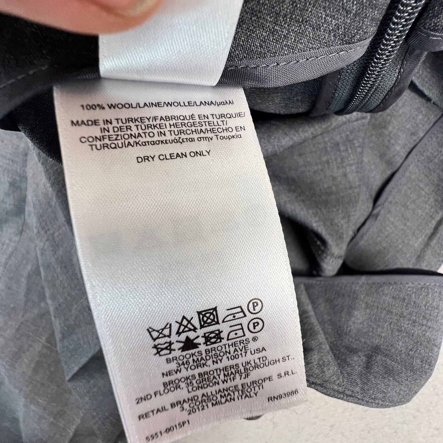 Brooks Brothers Dress Pants Womens 10 Grey Tollegno 1900 Wool Side Zip Split Hem