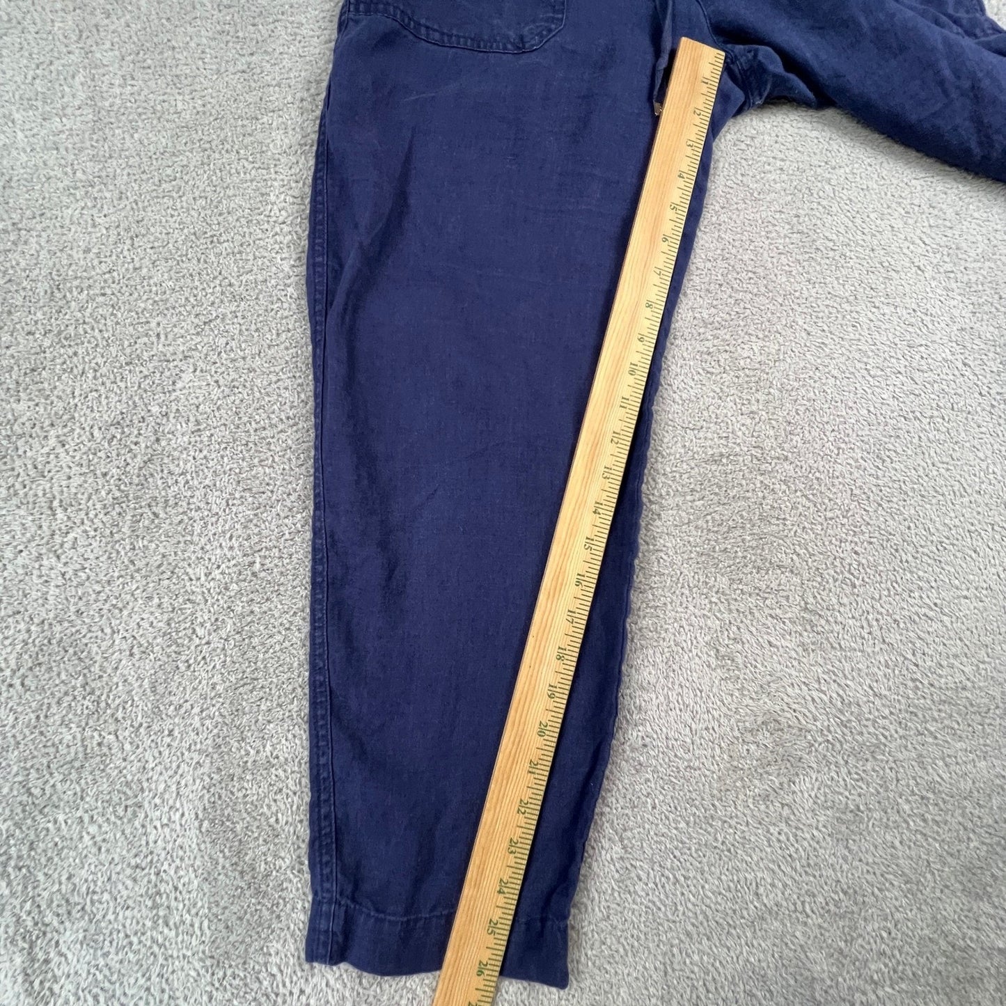 Lauren Ralph Lauren Linen Pants Womens 6 Navy Blue Drawstring Casual Coastal