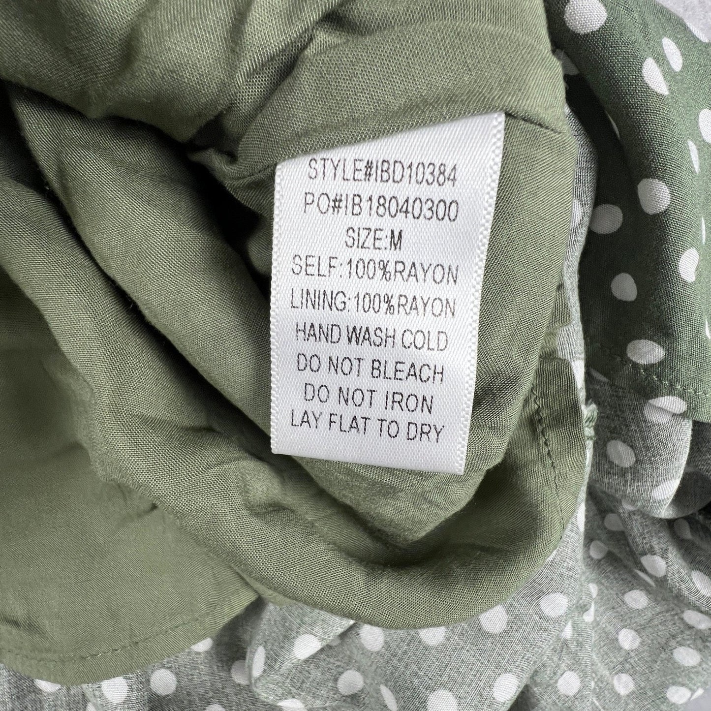 Anthropologie Grade & Gather Midi Dress Womens M Green Polka Dot Summer Casual