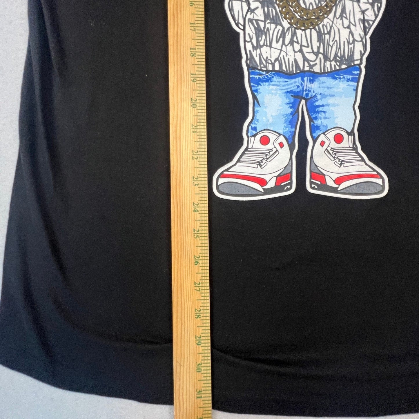 Launder Graphic Tee Mens XL Black Red Drip Bear Streetwear Graffiti Ringer Shirt