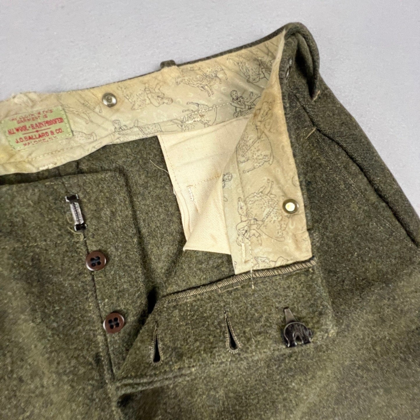 VTG JO Ballard Malone Wool Lace Up Breeches Pants 34 Hunting Logging 30s Johdpur