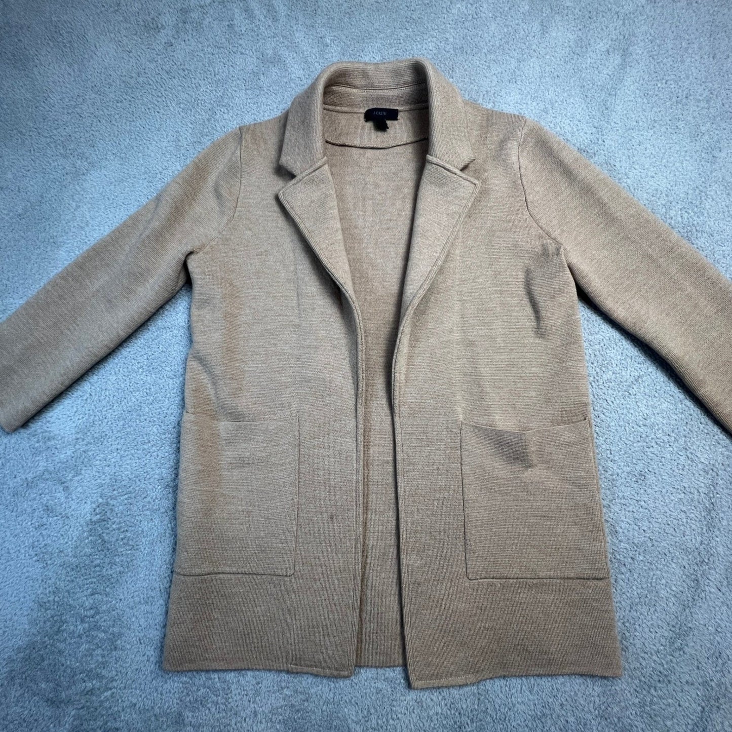 J.Crew Cardigan 100% Merino Wool Extra Small Blazer Sweater Sophie Camel Tan