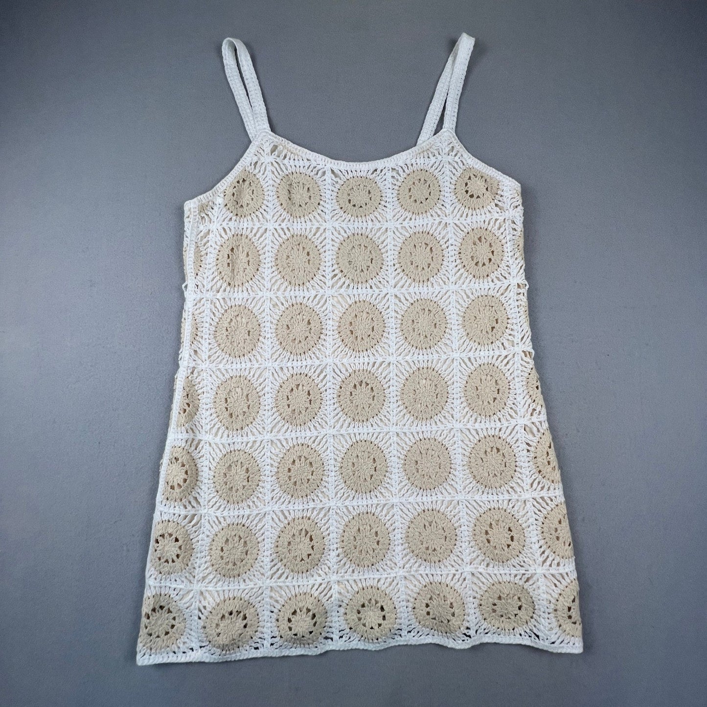 Zara Crochet Mini Dress Womens XL Lined Boho Festival Bridal Coquette