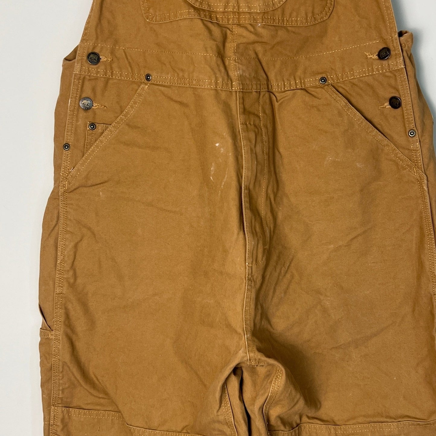 Berne Bib Overalls Mens 38x30 Cotton Duck Canvas Workwear Dble Knee Rugged Brown