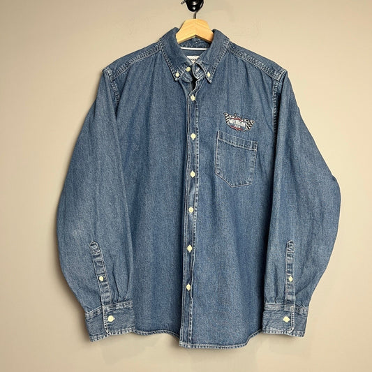Vintage Michigan 2016 Womens Extra Large Denim Button Down George & Martha Shirt