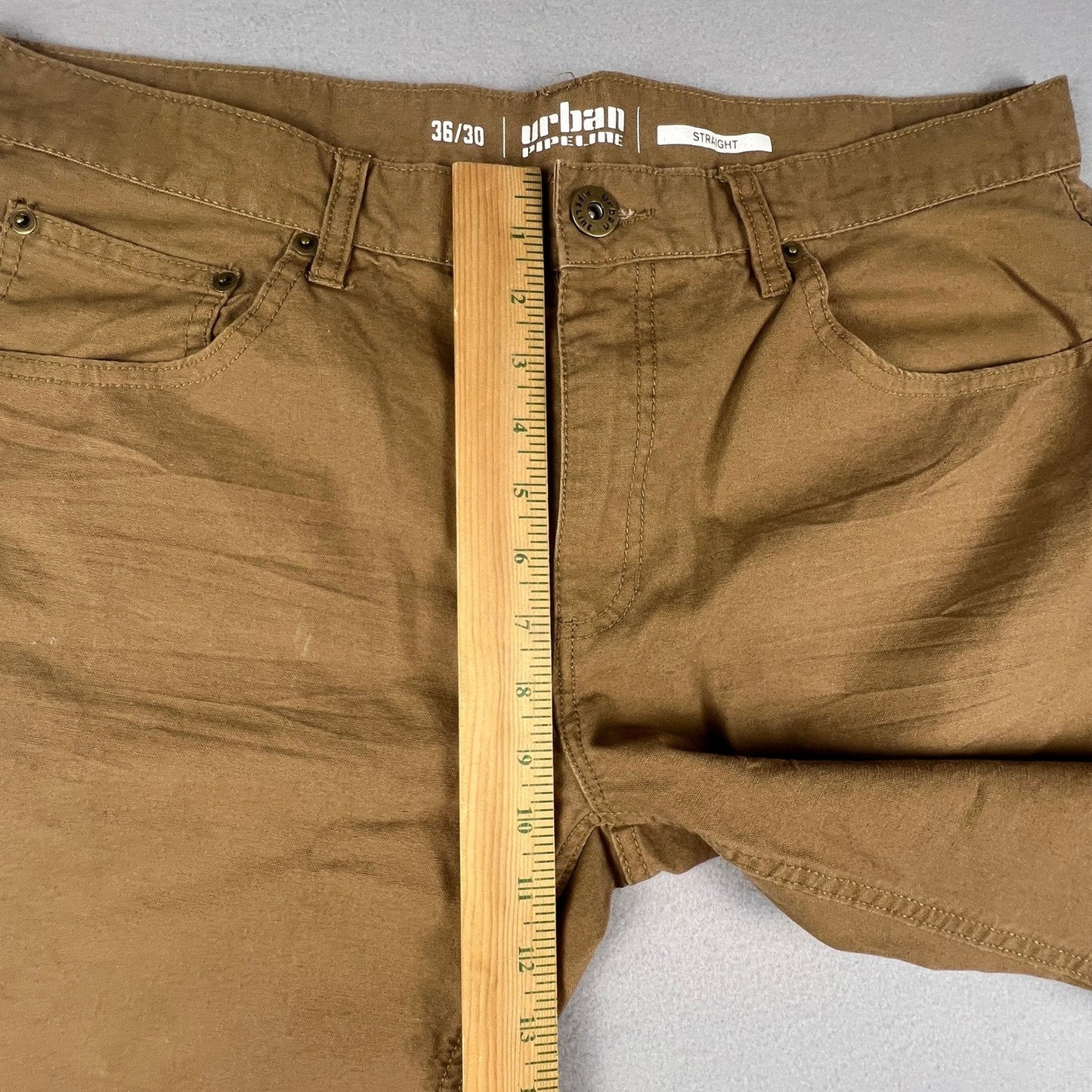 Urban Pipeline Straight Leg Pants Mens 36x30 Brown 5-Pocket Casual Work Chino
