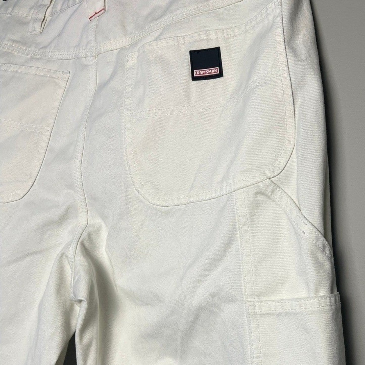 Carpenter Jeans Men's 36x30 White Craftsman Pants Utility Workwear Artist rRver