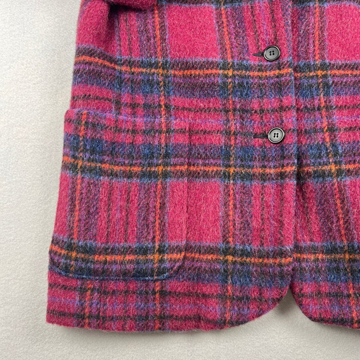 Vintage Woolrich Plaid Wool Blazer Women Medium Made in USA Jacket Dark Academia
