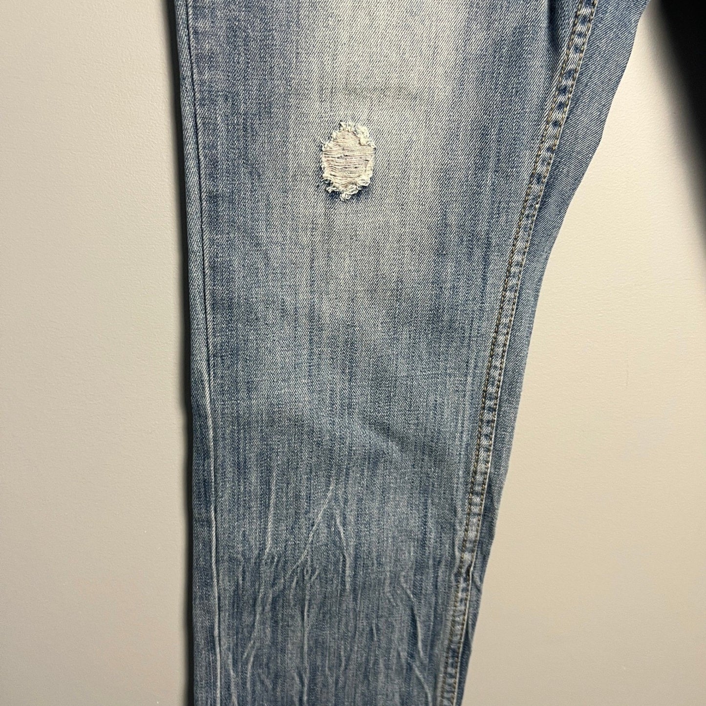 Brooklyn Cloth Jeans Mens 38x30 Light Wash Distressed Slim Fit Denim Punk Emo