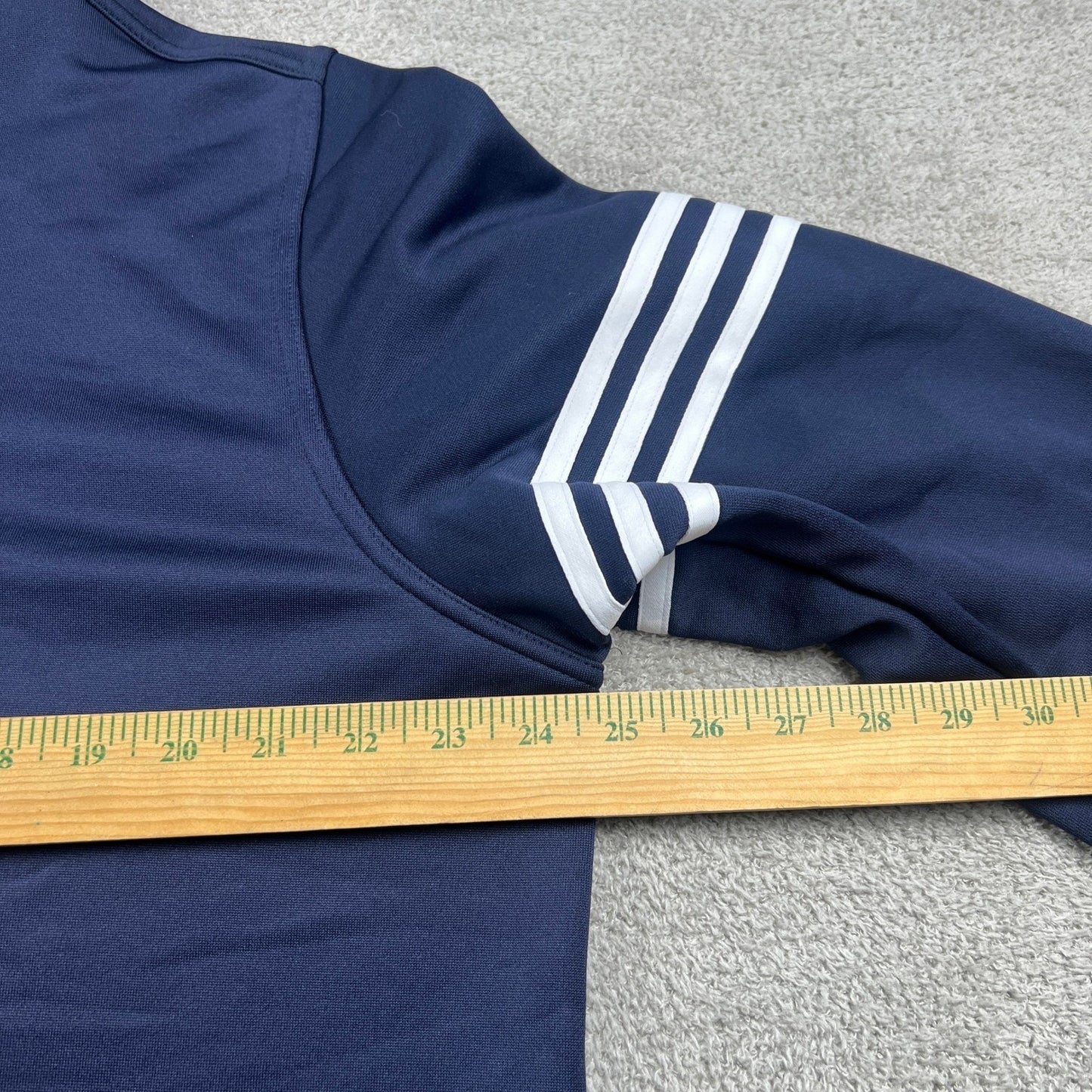 Adidas Quarter Zip Pullover Mens XL Navy Blue Excellent 3 Stripe Performance