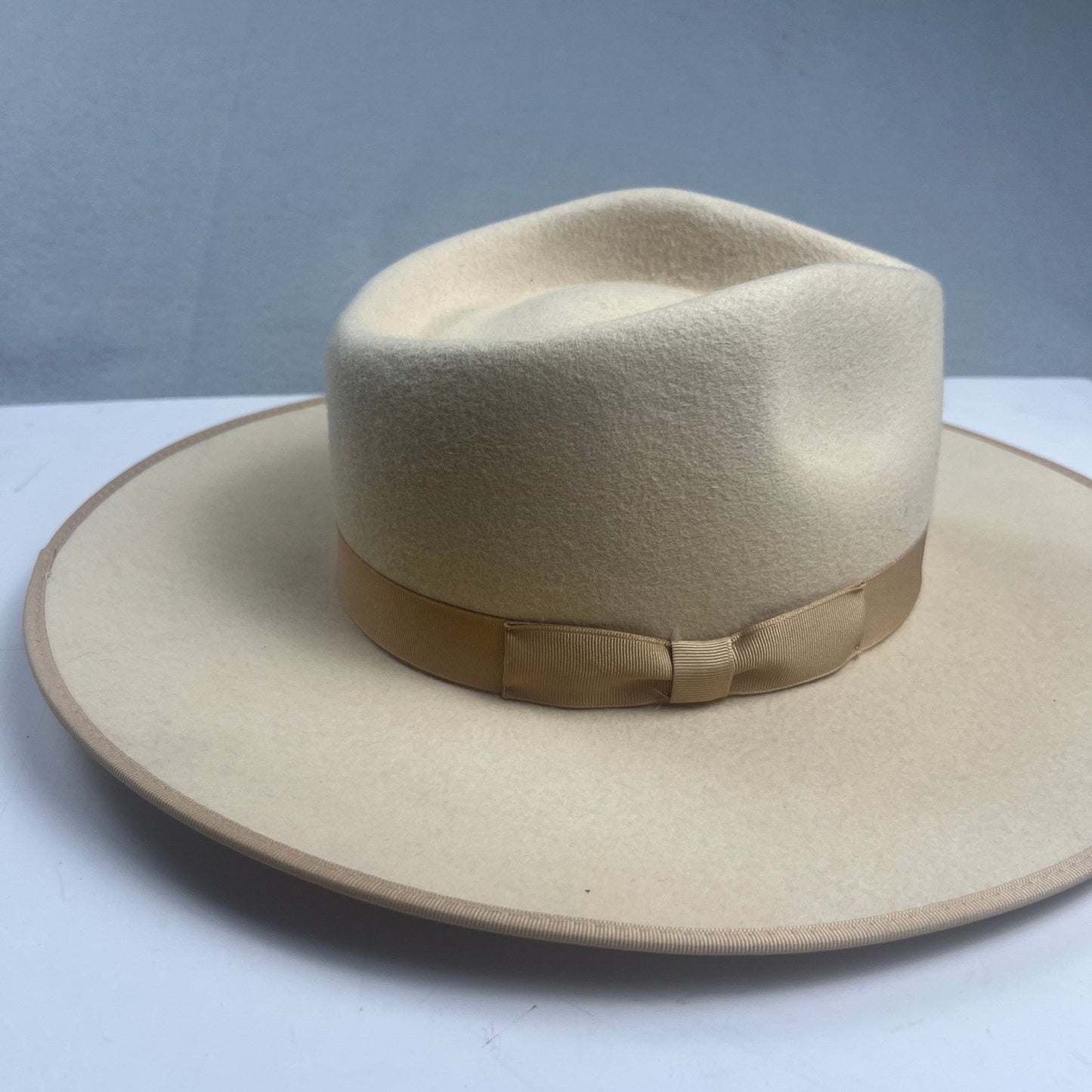 Lack of Color Wool Rancher Hat Womens M 57cm Ivory Ribbon Trim Boho Chic