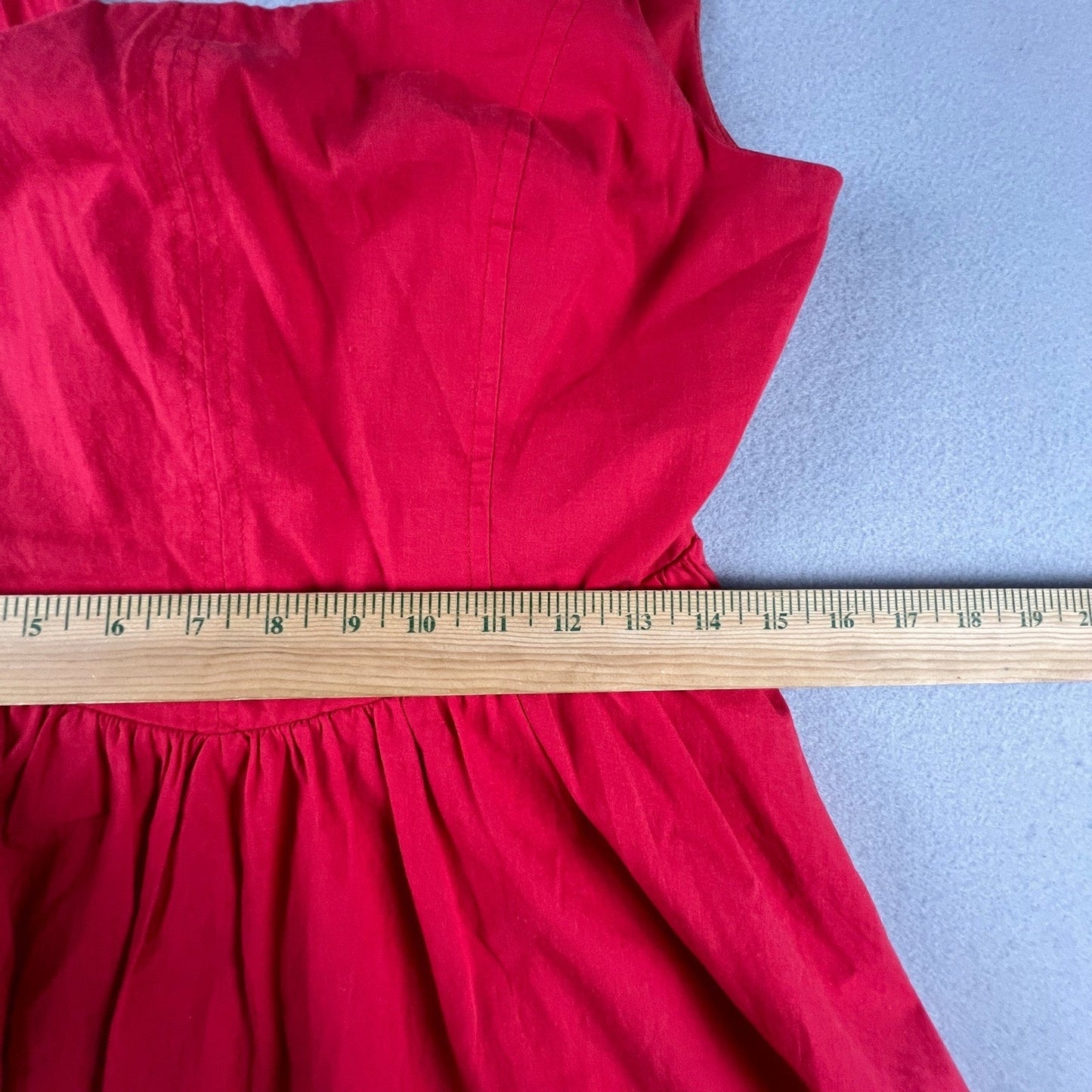 Party Flare Dress Medium Red Open Back Bow Summer Bridal Bridesmaid Cocktail