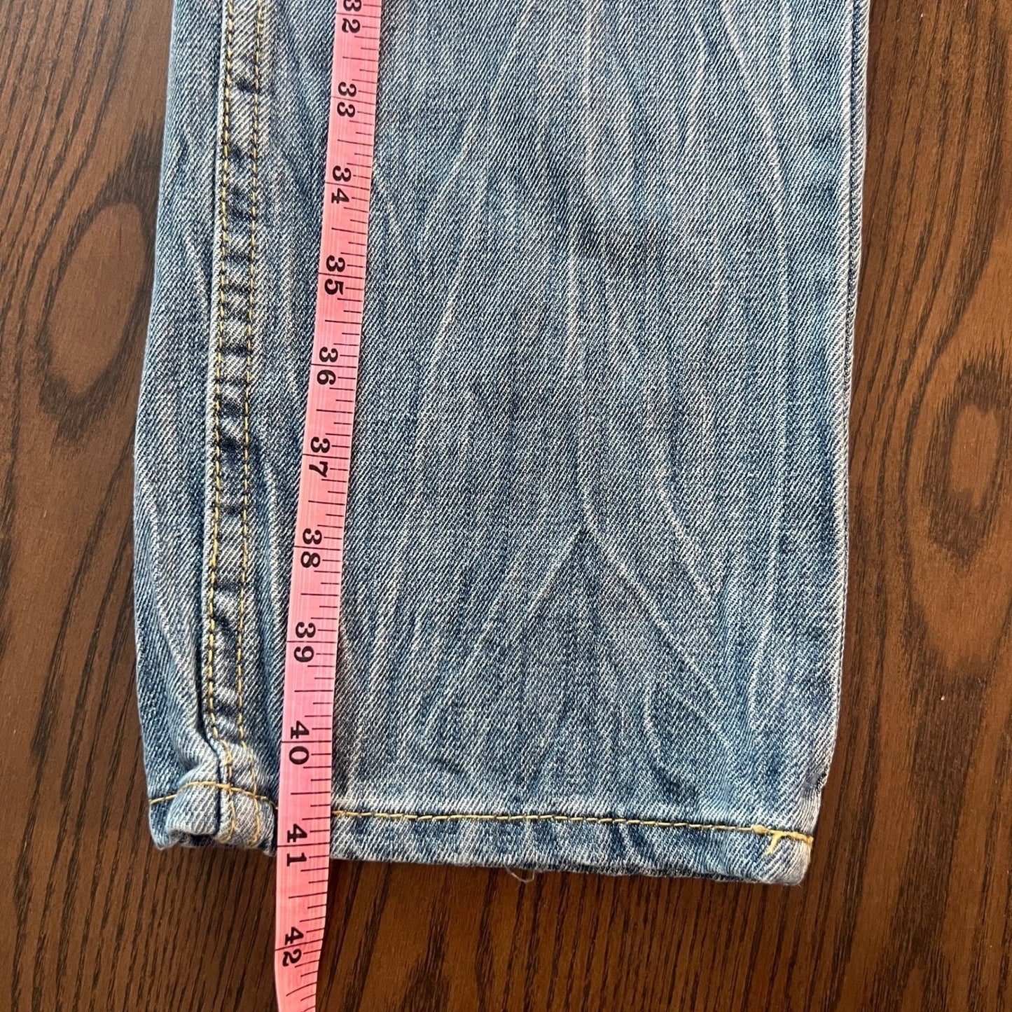 Brooklyn Cloth Jeans Mens 38x30 Light Wash Distressed Slim Fit Denim Punk Emo