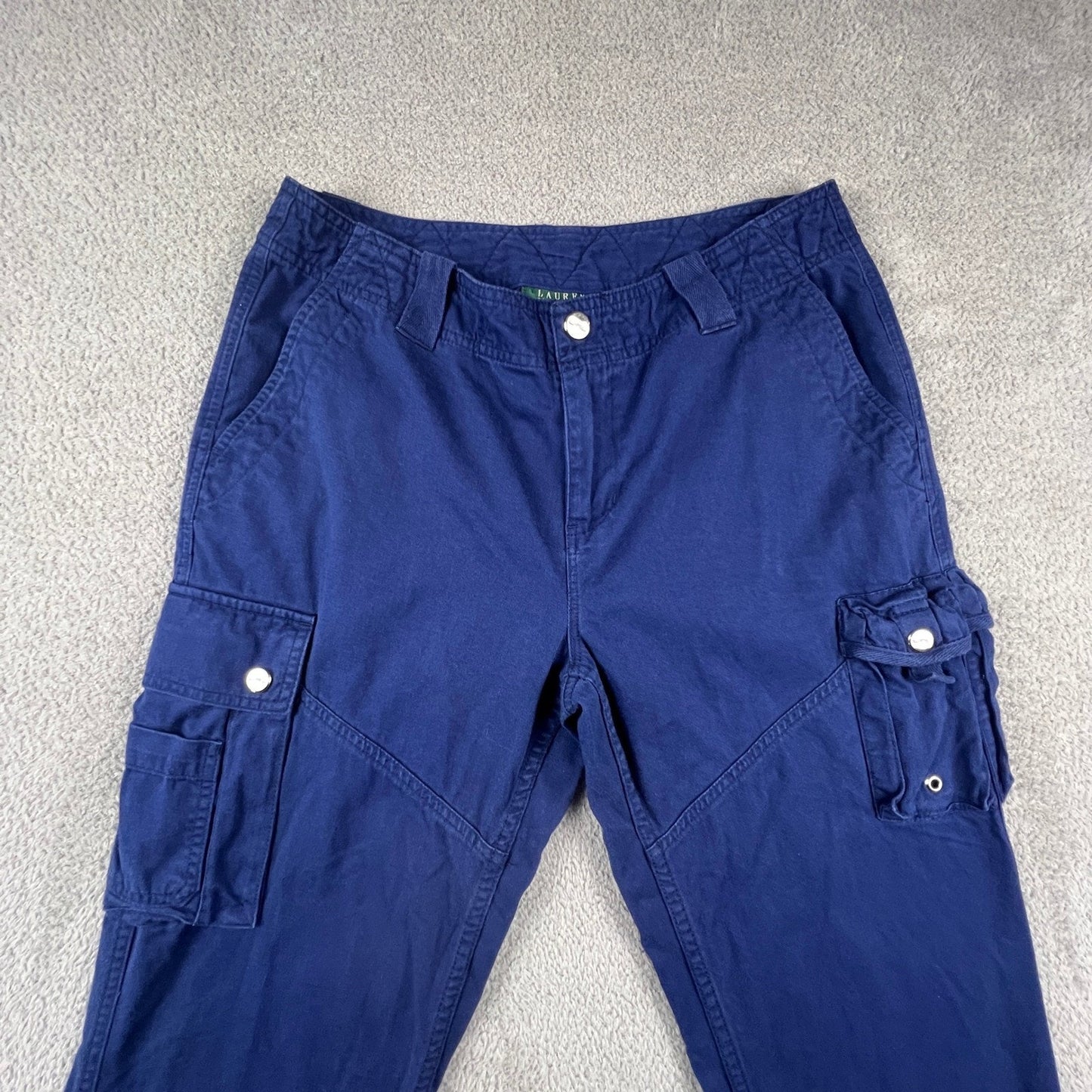 Lauren Ralph Lauren Cargo Utility Pants Womens Size 6 Straight Leg Royal Blue