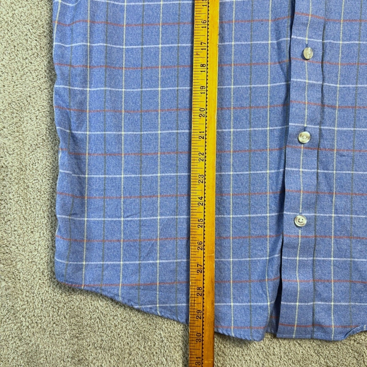 ORVIS Button Down Shirt Men's Large Country Twill Classic Fit Plaid 100 % Cotton