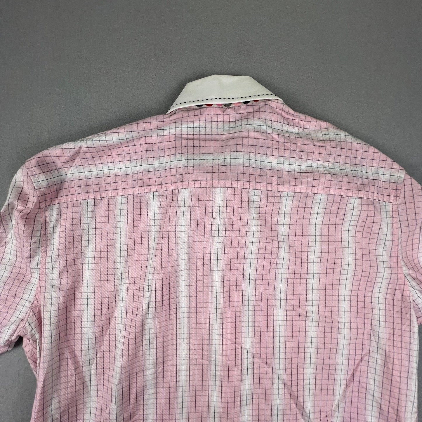 Enyce Button Down Shirt Mens XL Pink Plaid Woven French Cuff Contrast Y2K Urban