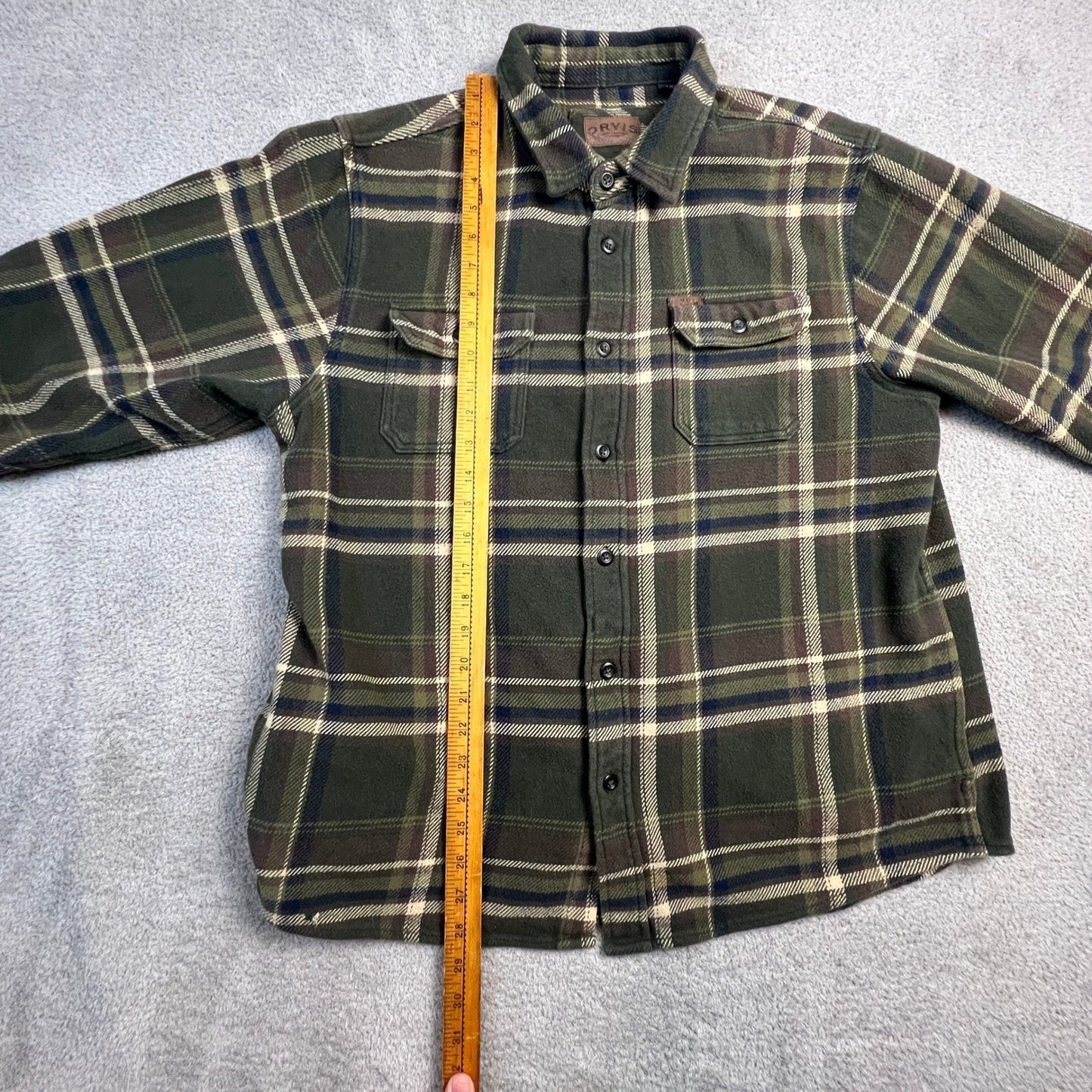 Orvis Men's Plaid Flannel Shirt Long Sleeve Button Up Warm Winter Casual XL