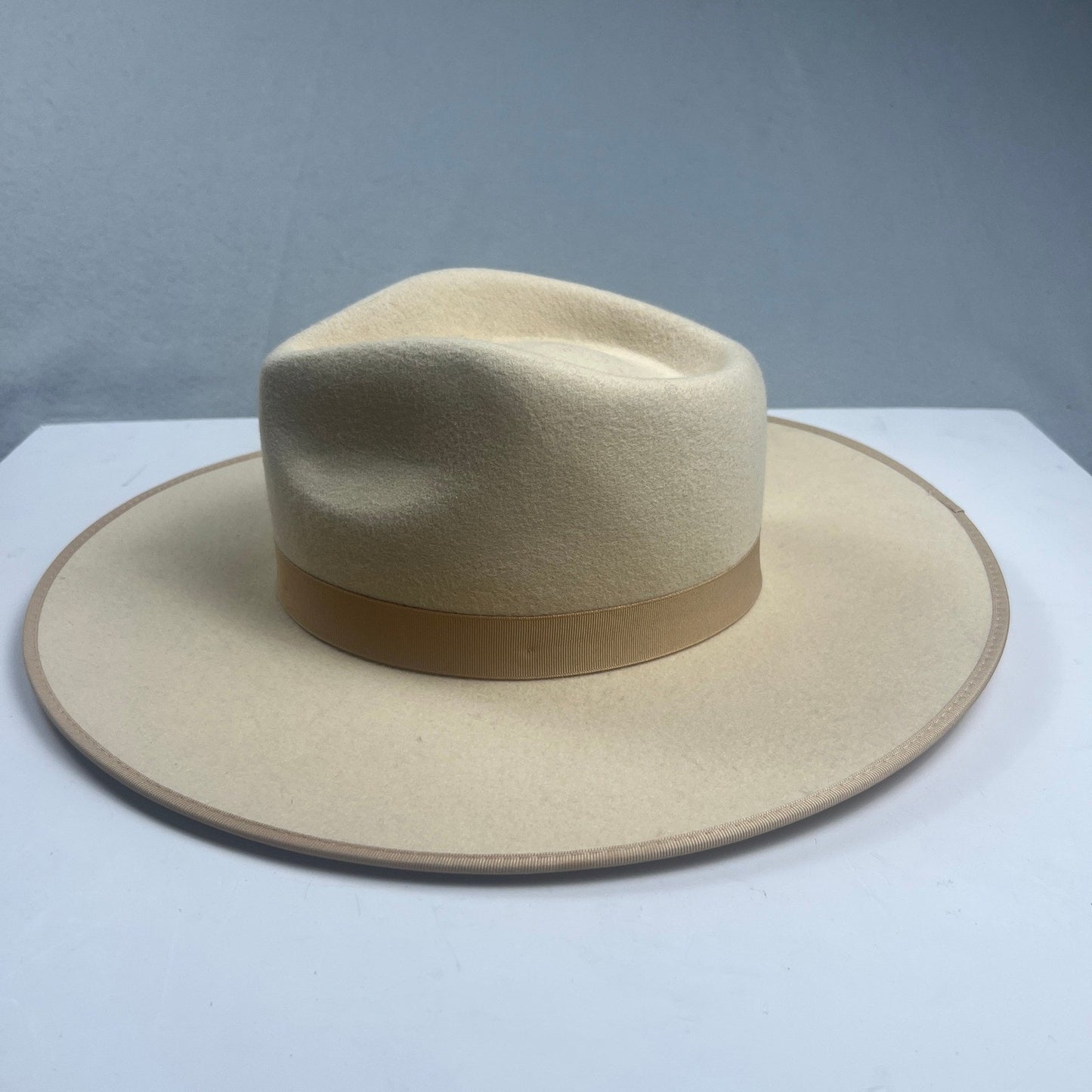 Lack of Color Wool Rancher Hat Womens M 57cm Ivory Ribbon Trim Boho Chic
