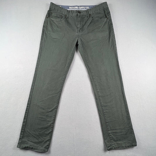 Mossimo Supply Co Pants Mens 34x31 Olive Green Slim Straight Cotton Chino Casual