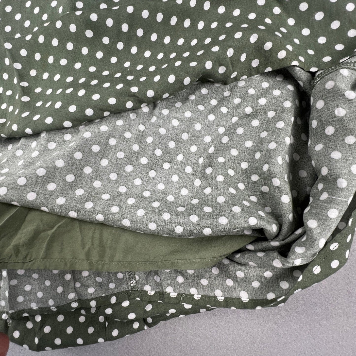 Anthropologie Grade & Gather Midi Dress Womens M Green Polka Dot Summer Casual