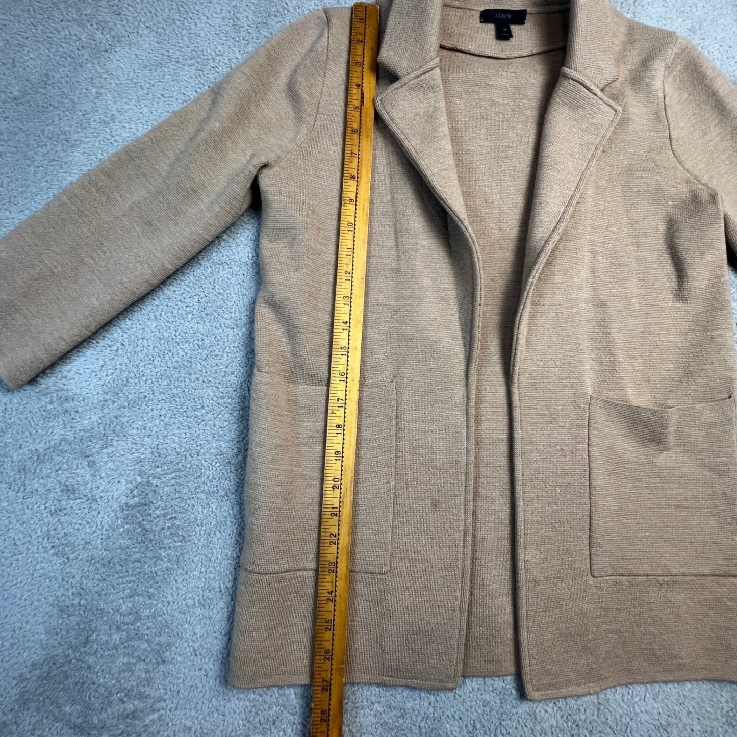 J.Crew Cardigan 100% Merino Wool Extra Small Blazer Sweater Sophie Camel Tan